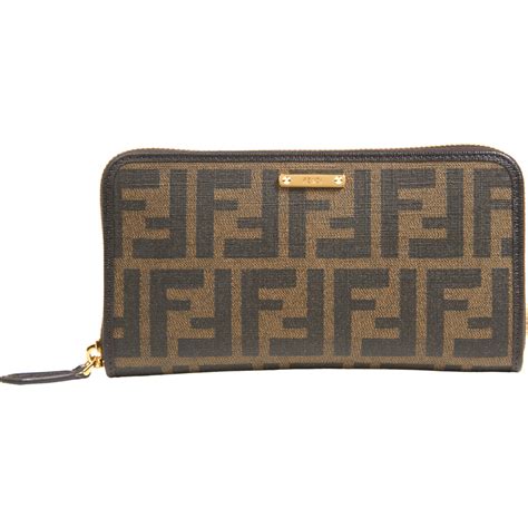 fendi zucca dot zip wallet|classic Fendi wallet material.